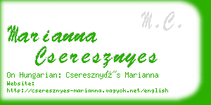 marianna cseresznyes business card